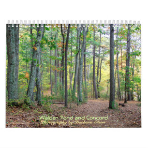 Mural Calendrier Walden Pond et Concord 2022 avec citati