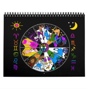 MURAL CALENDRIER ZODIAC 12 MOIS