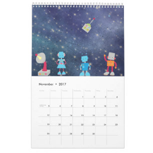 Mural Caricatures dans le calendrier spatial