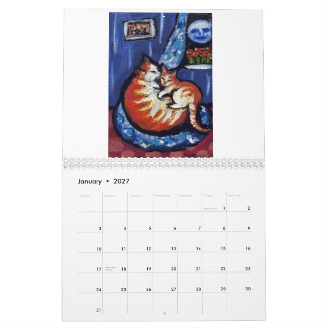 Mural Chats par le calendrier d'Angie 2013 (Jan 2027)