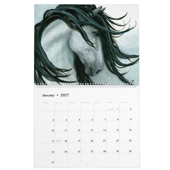 Mural Chevaux Majestueux Par Bihrle Calendrier (Jan 2027)