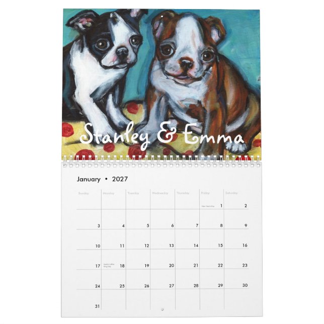 Mural Chiens par le calendrier d'Angie 2011 (Jan 2027)