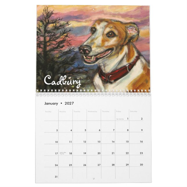 Mural Chiens par le calendrier d'Angie 2012 (Jan 2027)