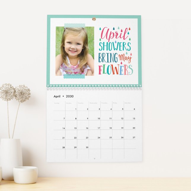 Mural Citations saisonnières Calendrier photo moderne (Créateur téléchargé)