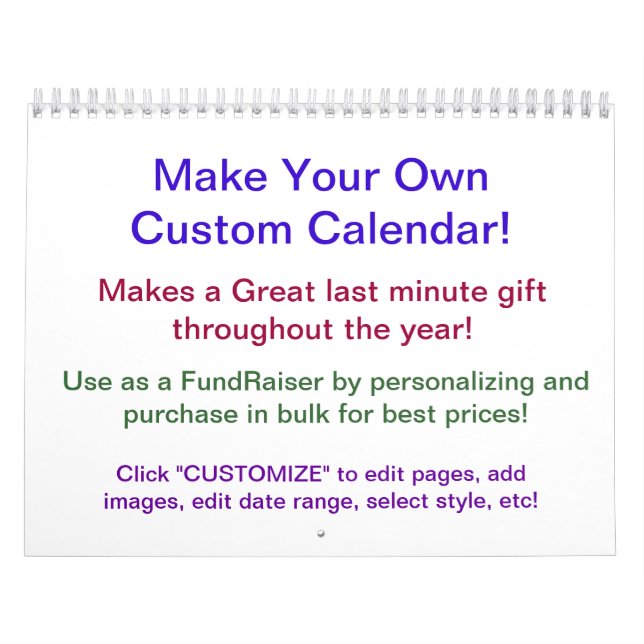 Mural Concevez votre propre calendrier ~ Faites votre pr (Protection)
