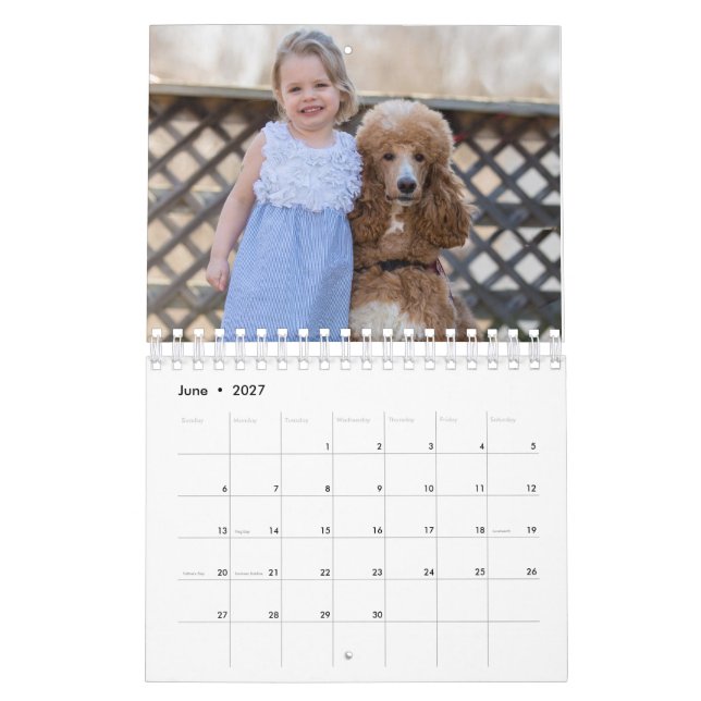 Mural Deux page, petit, blanc calendrier (Jun 2027)