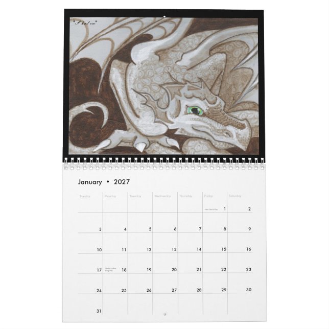 Mural Dragons 2011 imaginaire calendrier de la peinture  (Jan 2027)