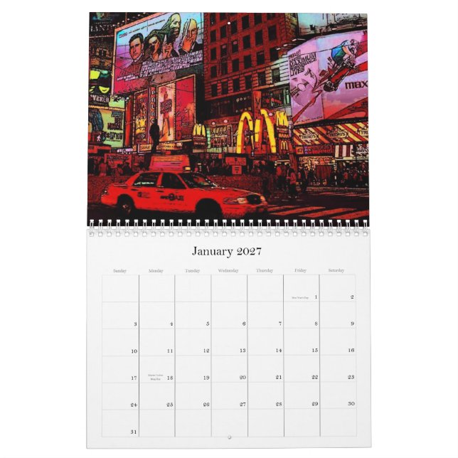 Mural Images de calendrier de Manhattan (Jan 2027)