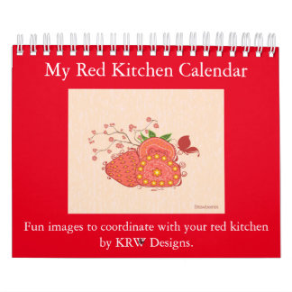 Mural KRW mon calendrier rouge de cuisine