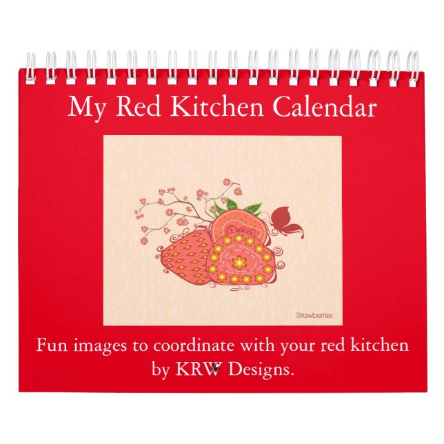 Mural KRW mon calendrier rouge de cuisine (Protection)