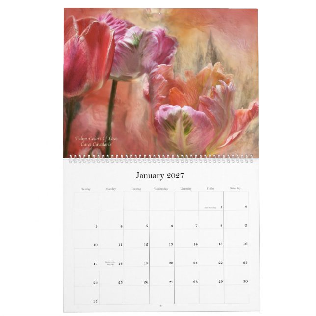 Mural Langue des fleurs - calendrier Romance 2012 (Jan 2027)