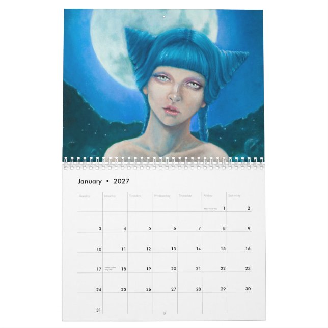 Mural L'art du calendrier de Laurie McClave 2015 (Jan 2027)