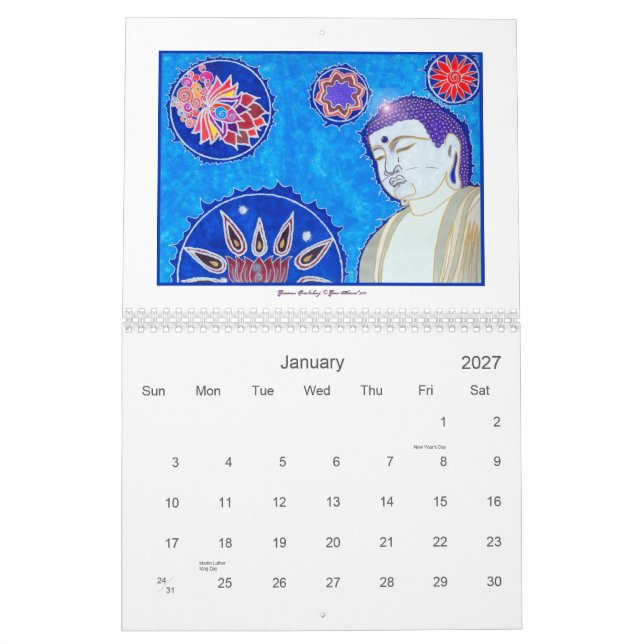 Mural Le calendrier de Buddhas 2011 (Jan 2027)