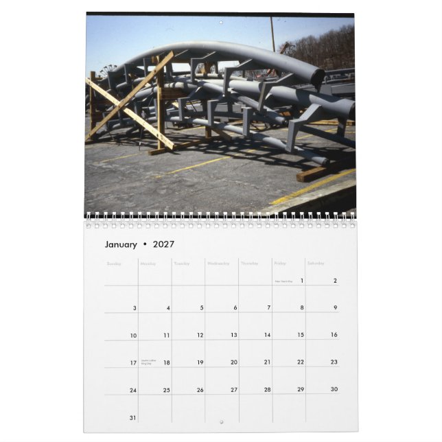 Mural Le calendrier de construction de tire-bouchon (Jan 2027)