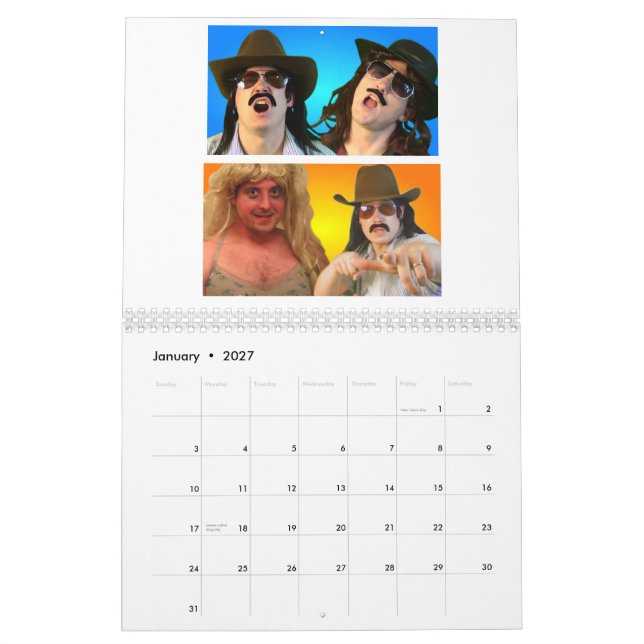 Mural Le calendrier de fonctionnaire de cowboys de (Jan 2027)