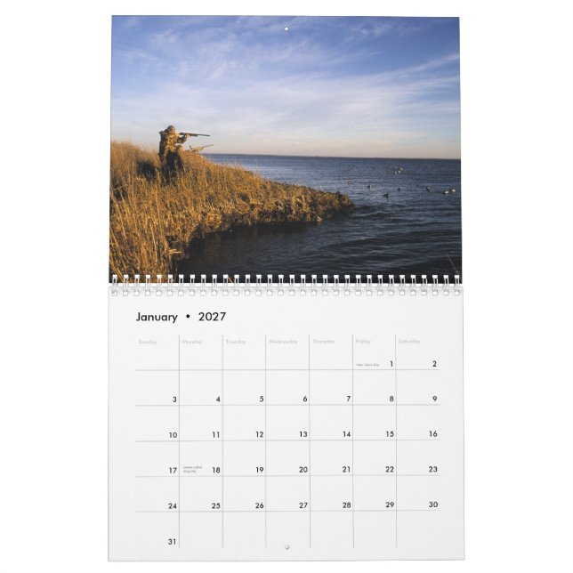 Mural Le calendrier du sportif - chassant l'année ronde (Jan 2027)