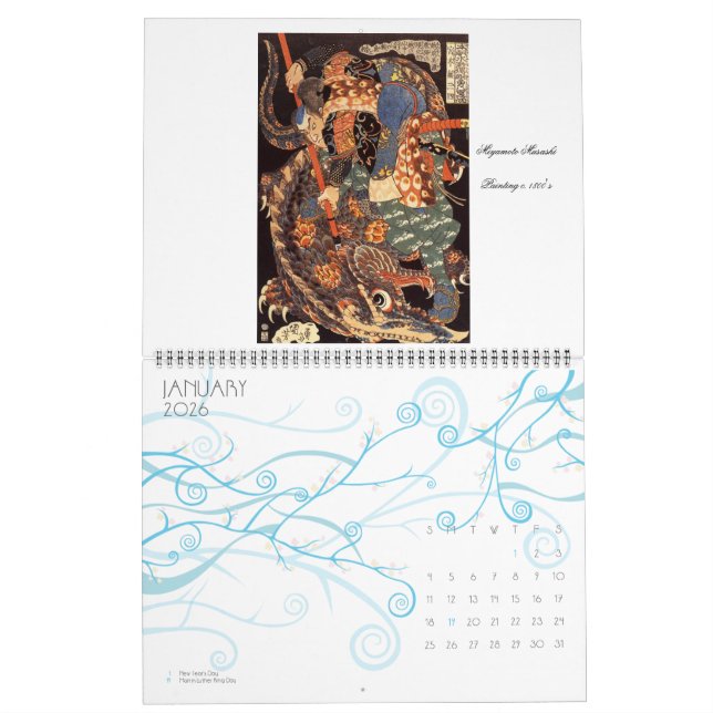 Mural Le calendrier Miyamoto Musashi (Jan 2026)