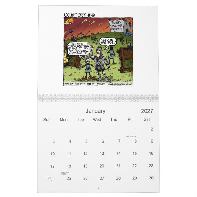 Mural Le compteur 2010 pensent le calendrier (Jan 2027)