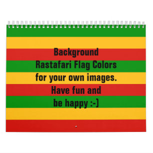 Mural Le DRAPEAU de RASTAFARI COLORE LE CALENDRIER pour