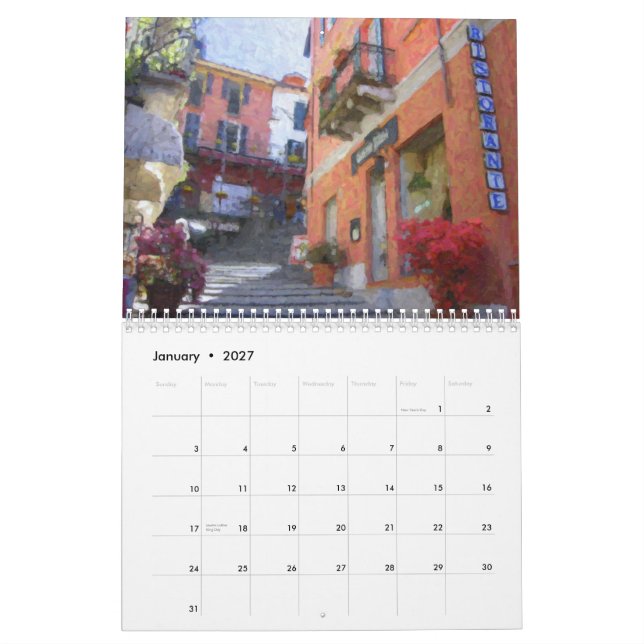 Mural Le nord du calendrier de l'Italie, 2015 (Jan 2027)