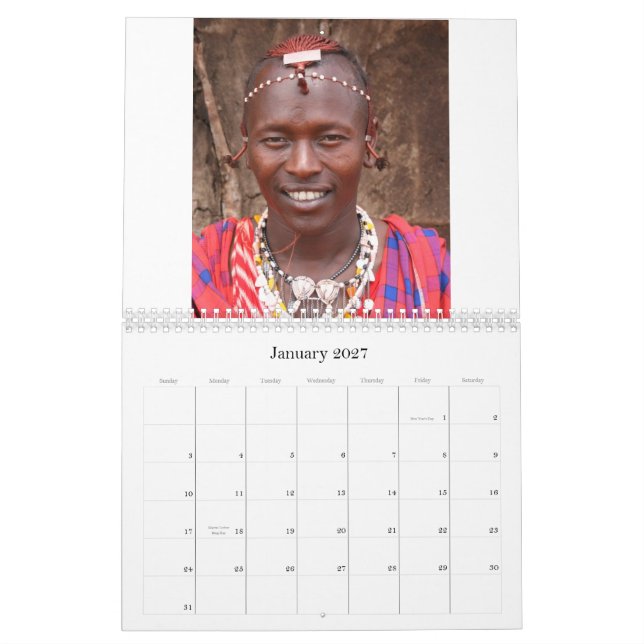 Mural Le peuple de masai du Kenya, calendrier 2008 (Jan 2027)