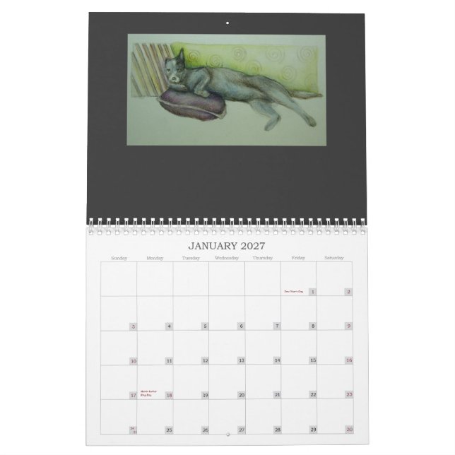 Mural Les chiens vivent ici - le calendrier 2012 (Jan 2027)