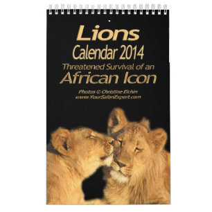 Mural Lions - calendrier africain 2014 d'icône (d'une