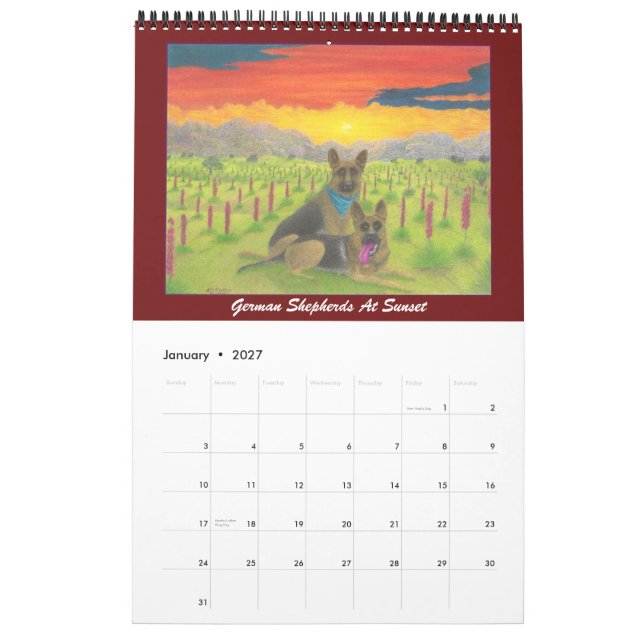 Mural Livre 2013 de calendrier de jours (Jan 2027)