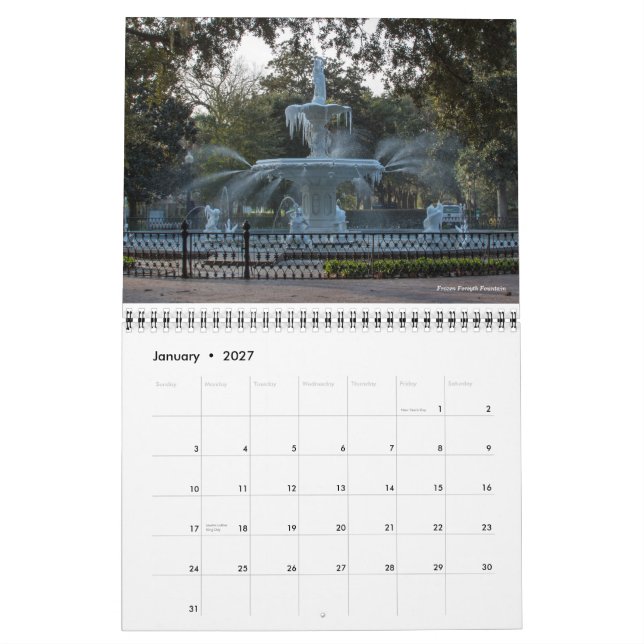 Mural Meilleur de la savane, calendrier de la Géorgie (Jan 2027)