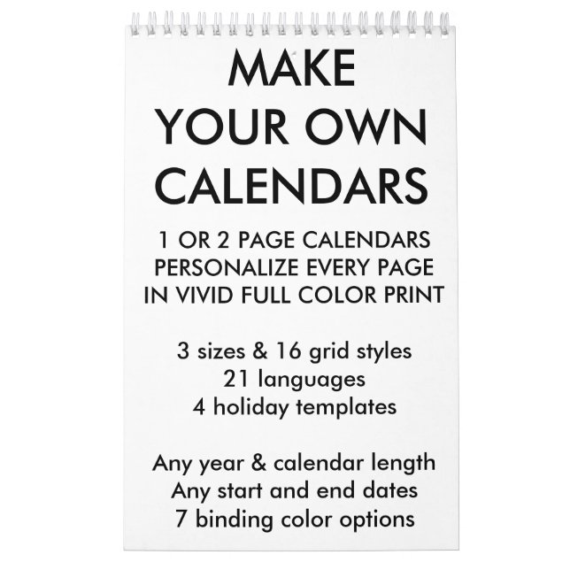 Mural Modèle de blanc de calendrier personnalisé par (Protection)