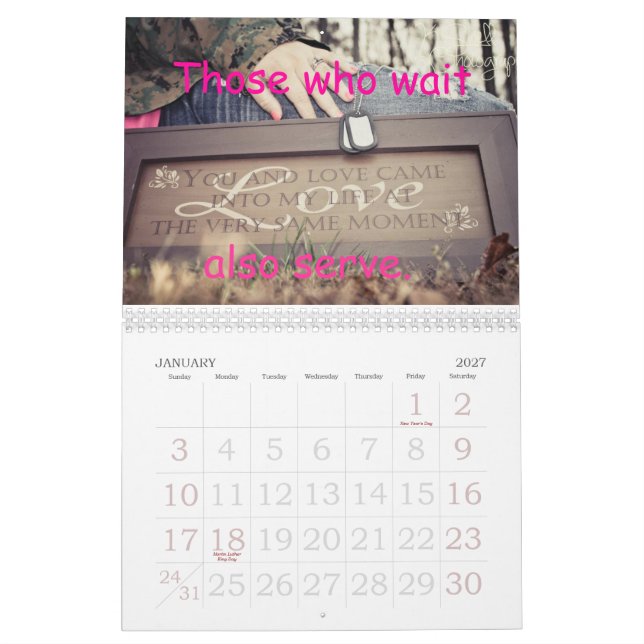 Mural Notre amour est calendrier fort militaire (Jan 2027)