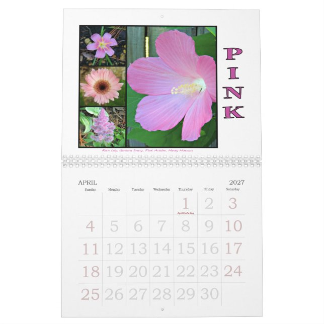Mural Nuances de la nature Collage floral Calendrier des (Apr 2027)
