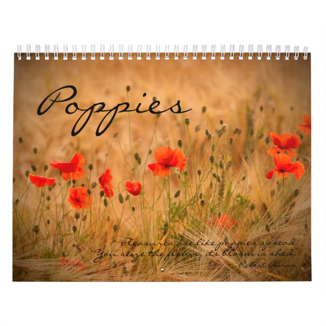 Mural Pavots dans mon jardin de pavot - calendrier de (Protection)