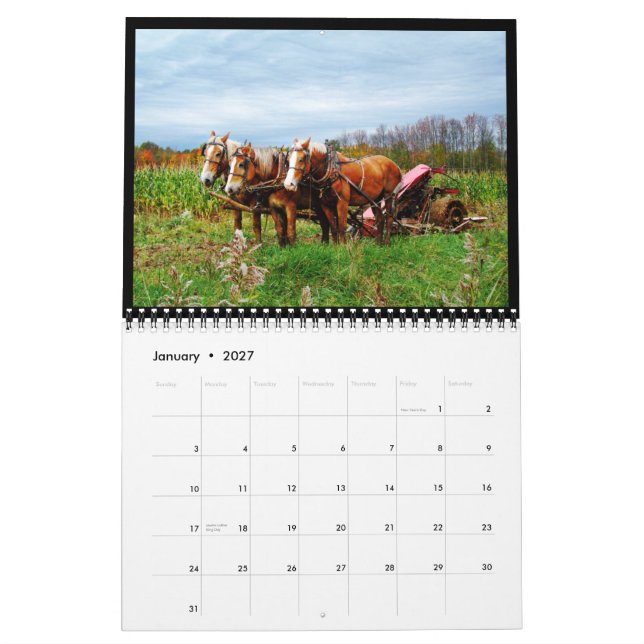 Mural Pays 2013 amish et vieux calendrier de granges (Jan 2027)