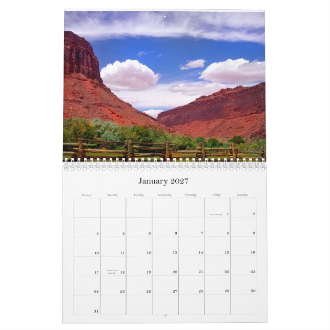 Mural Paysages du calendrier sauvage de l'ouest 2013 (Jan 2027)