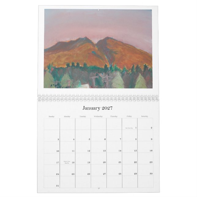Mural Peintures de Mt.Diablo par le calendrier de Stan (Jan 2027)