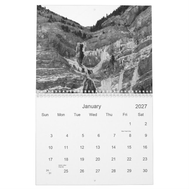 Mural Photographie noire et blanche du calendrier 2011 (Jan 2027)