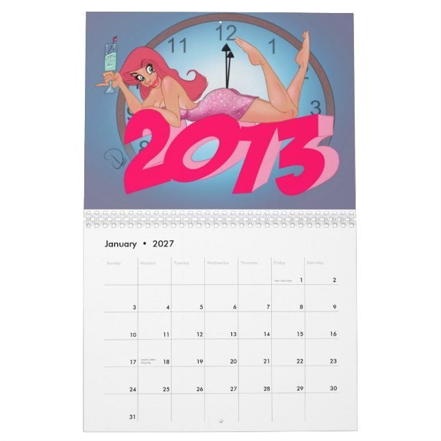 Mural Pin de cerise vers le haut du calendrier 2013 (Jan 2027)