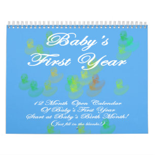 Mural Premier calendrier de bleu de l'année du bébé