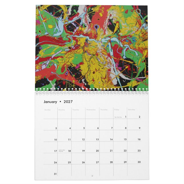 Mural Raie Paul de calendrier (Jan 2027)