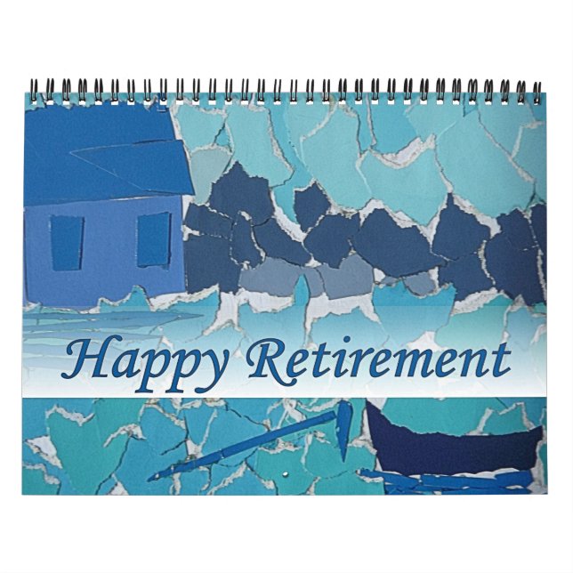 Mural Retraite 2016 Calendrier Art Blue BoatDeux pages (Protection)