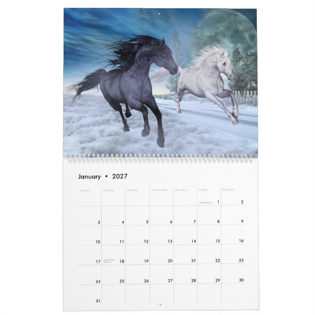 Mural Rêve De Chevaux Personnalisé Calendrier Imprimé (Jan 2027)