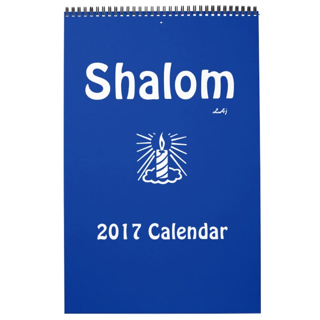 Mural Shalom 2017 Calendrier des bougies lumineuses bleu (Protection)