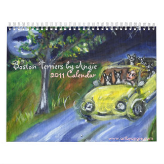 Mural Terriers de Boston par le calendrier d'Angie 2011