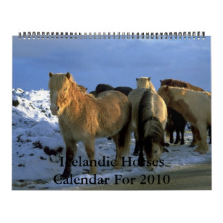 Mural Thème islandais de 2010 chevaux de calendrier