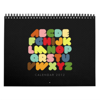 Mural Typographie créative Calendrier des mois alphabéti