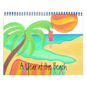 Mural Un an à la plage Calendrier