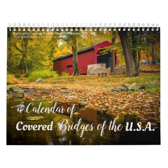 Mural Un calendrier 2018 des ponts couverts aux (Protection)