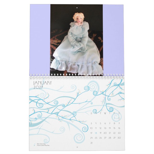 Mural Une année de calendrier de poupées (Jan 2027)