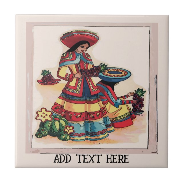 Murale de carreaux de femmes mexicaines, modifier  (Devant)